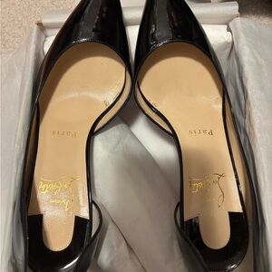 Christian Louboutin Black Patent Leather Heels worn twice!